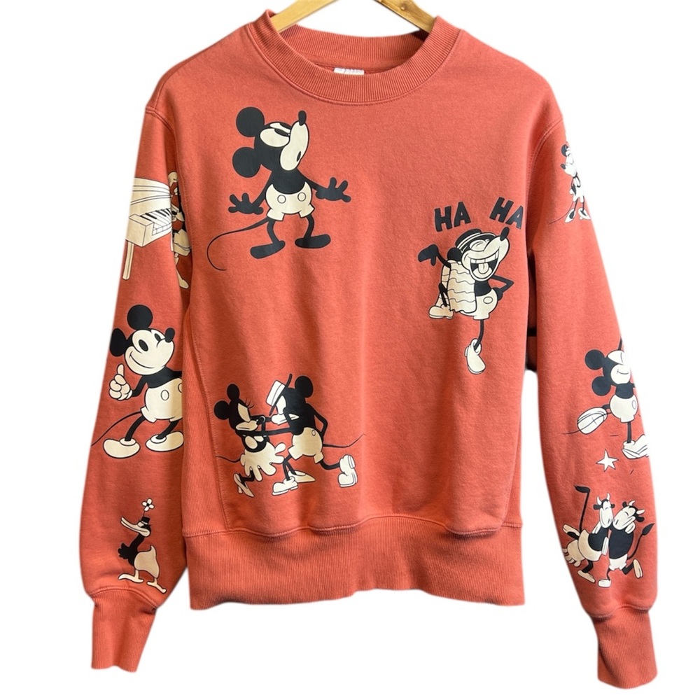 Disney Mickey and Minnie Mouse Vintage-Style Clay Oversized Pullover Sweatshirt